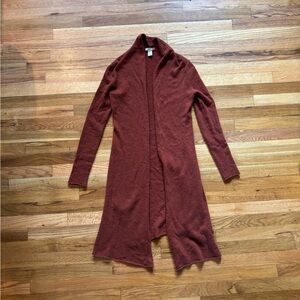 White + Warren duster Cashmere Cardigan - Rich Rust Size Small